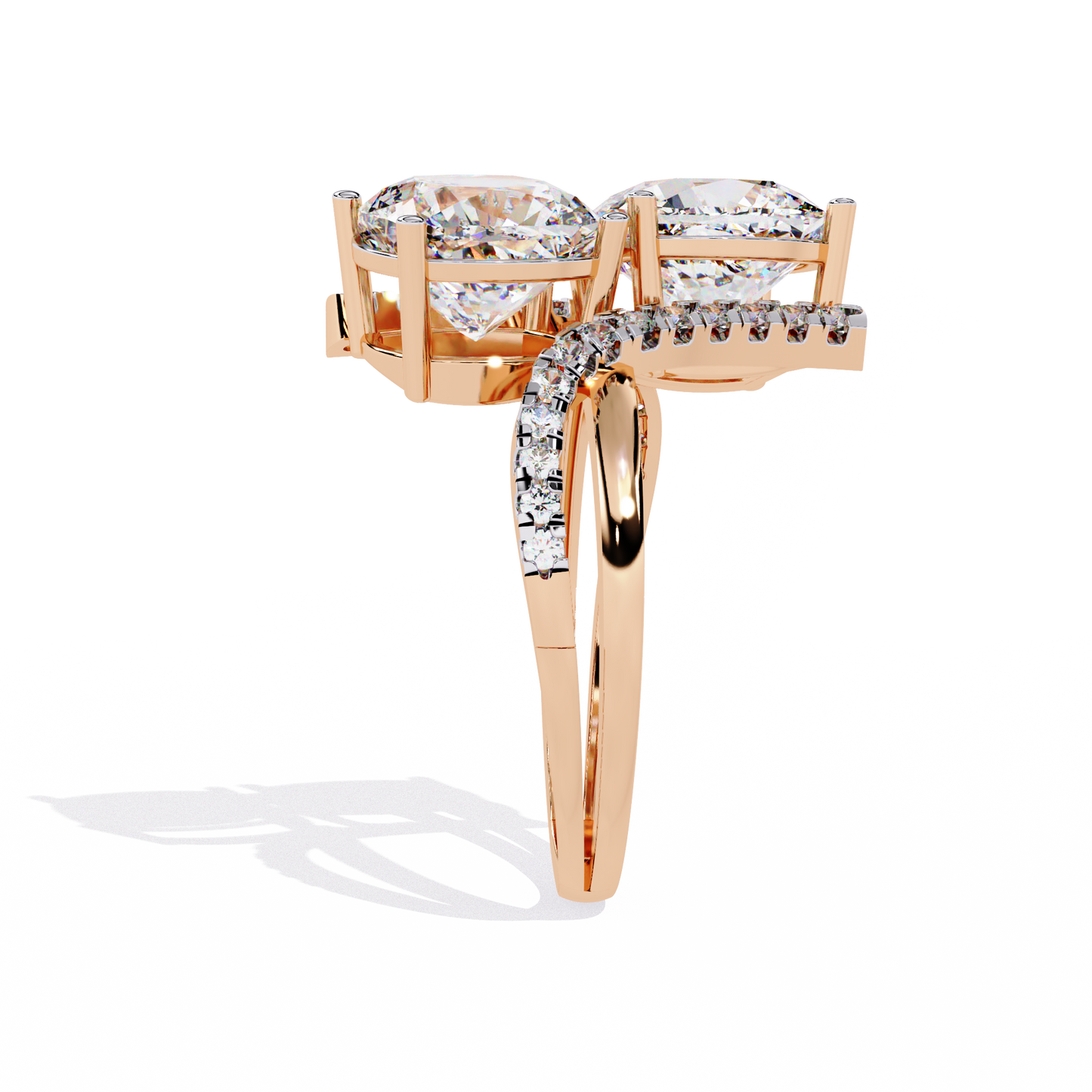 5.04Ct Round And Cushion Square Cut Diamond Elegance Timeless Stunning Dainty Bridesmaid Ring