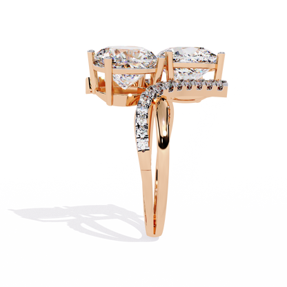 5.04Ct Round And Cushion Square Cut Diamond Elegance Timeless Stunning Dainty Bridesmaid Ring