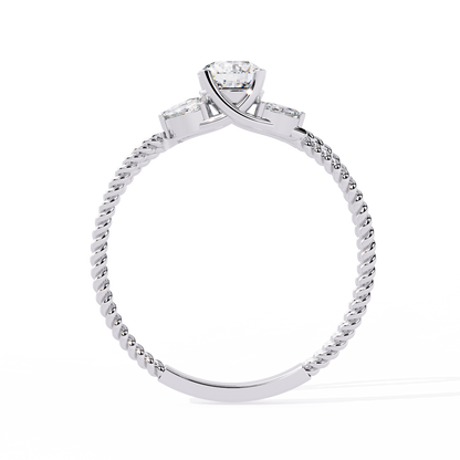 Marquise And Round Cut Diamond Twisted Elegant Art Deco Prefect Sparkling 5 Stone Promise Ring For Her