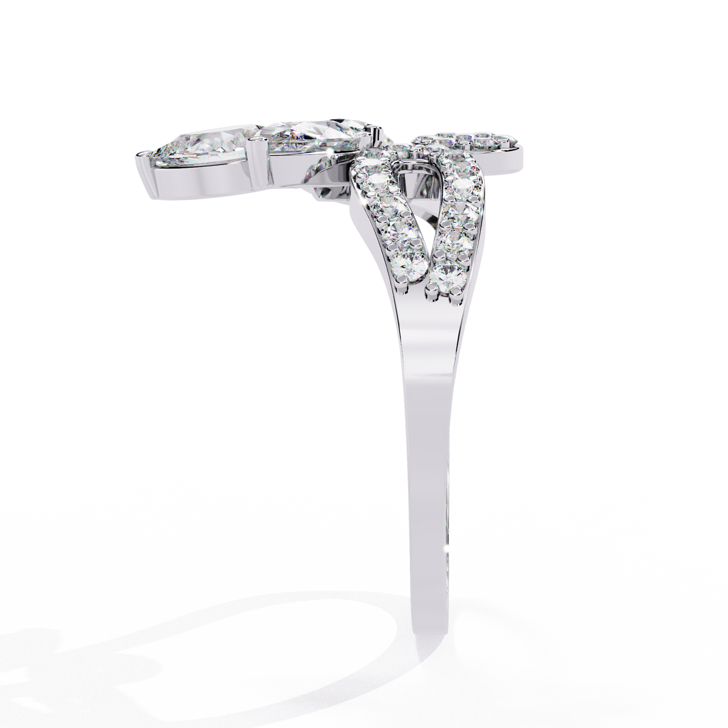 1.21Ct Pear And Round Cut Lab Grown Diamond  Antique Delicate Vintage Party Wear Ring For Women's