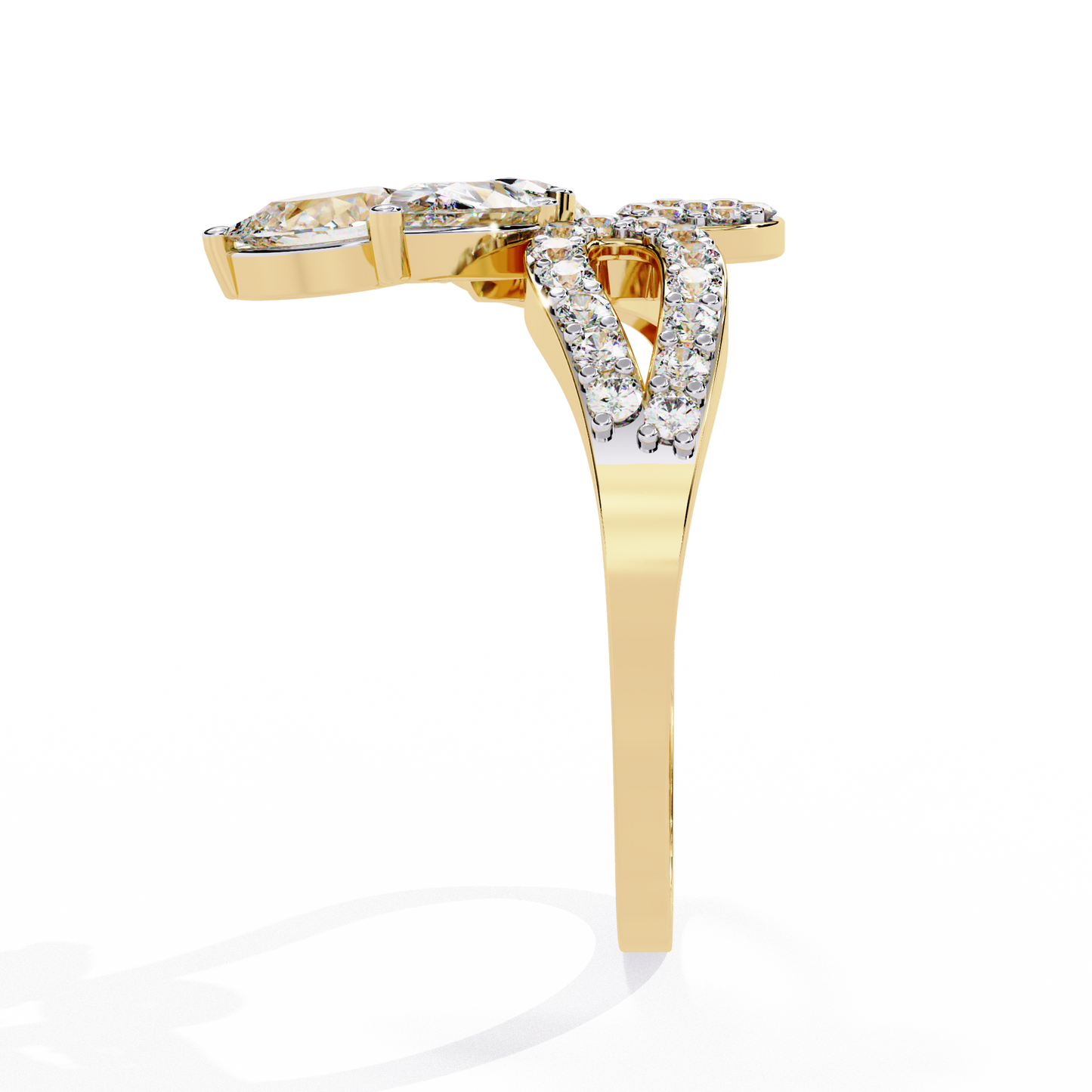 1.21Ct Pear And Round Cut Lab Grown Diamond  Antique Delicate Vintage Party Wear Ring For Women's