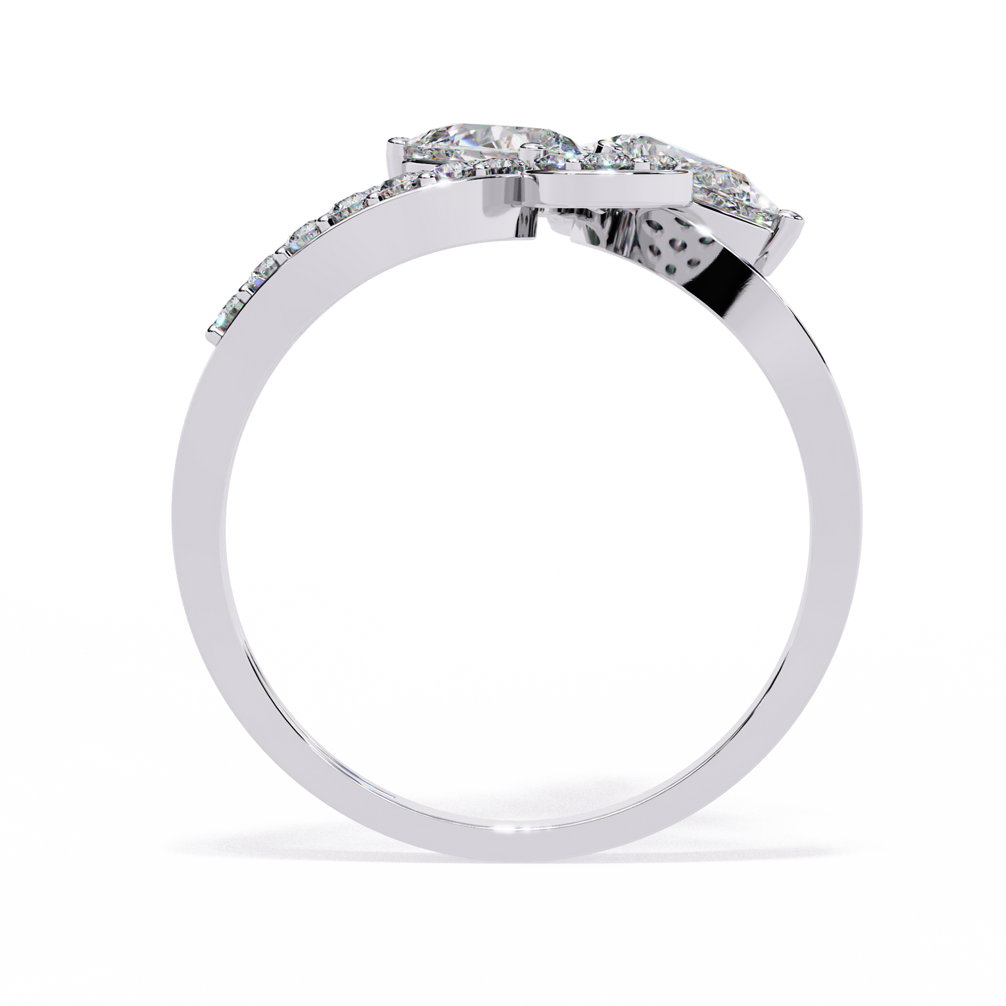 1.21Ct Pear And Round Cut Lab Grown Diamond  Antique Delicate Vintage Party Wear Ring For Women's