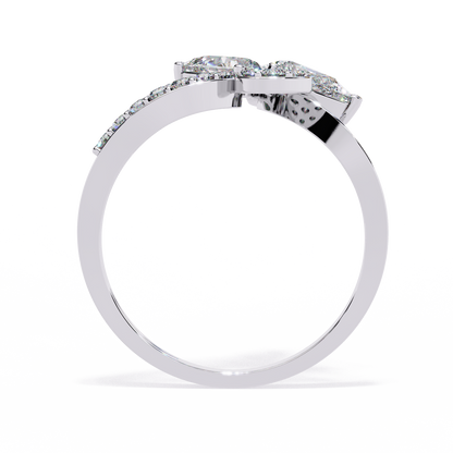 1.21Ct Pear And Round Cut Lab Grown Diamond  Antique Delicate Vintage Party Wear Ring For Women's