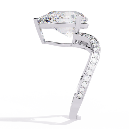 5.00Ct Pear And Round Cut White Colorless Diamond V Shape Antique Classic Stunning Wedding Ring Gift For Women's