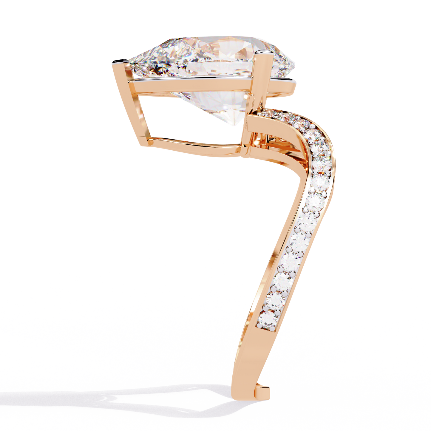 5.00Ct Pear And Round Cut White Colorless Diamond V Shape Antique Classic Stunning Wedding Ring Gift For Women's