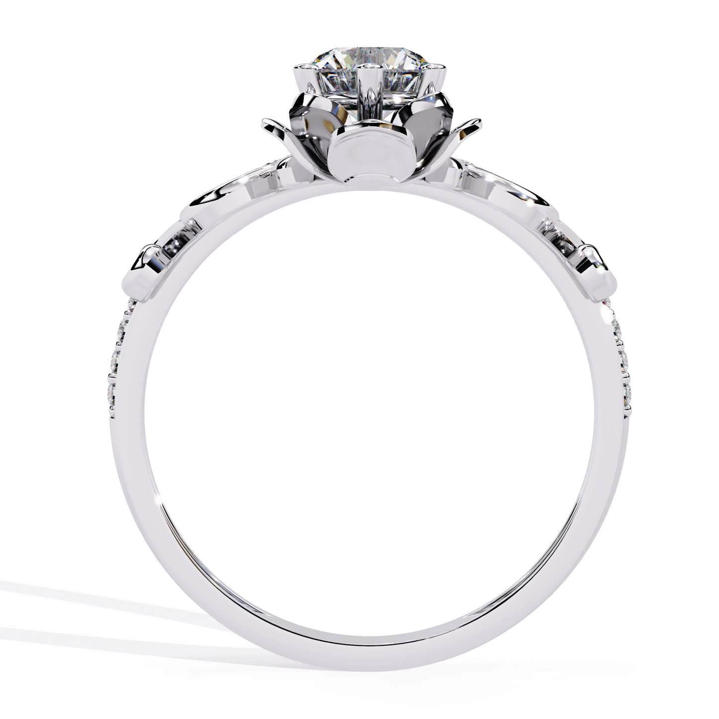 Solitaire Round Cut Diamond Channel Set Antique Hand Crafted Stunning Dainty Engagement Ring