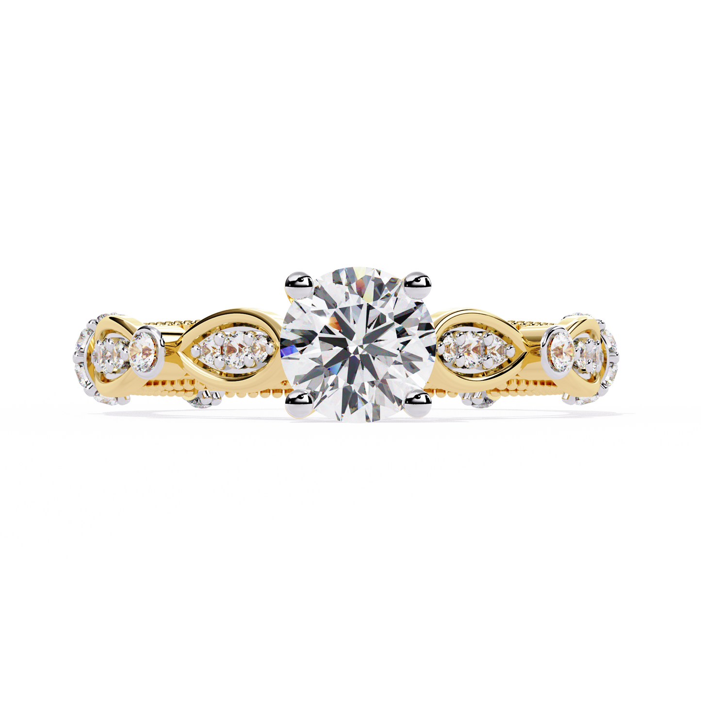 Solitaire Round Cut Diamond Cluster Minimalist Stunning Dainty Sparkling Bridal Set Ring for Women's