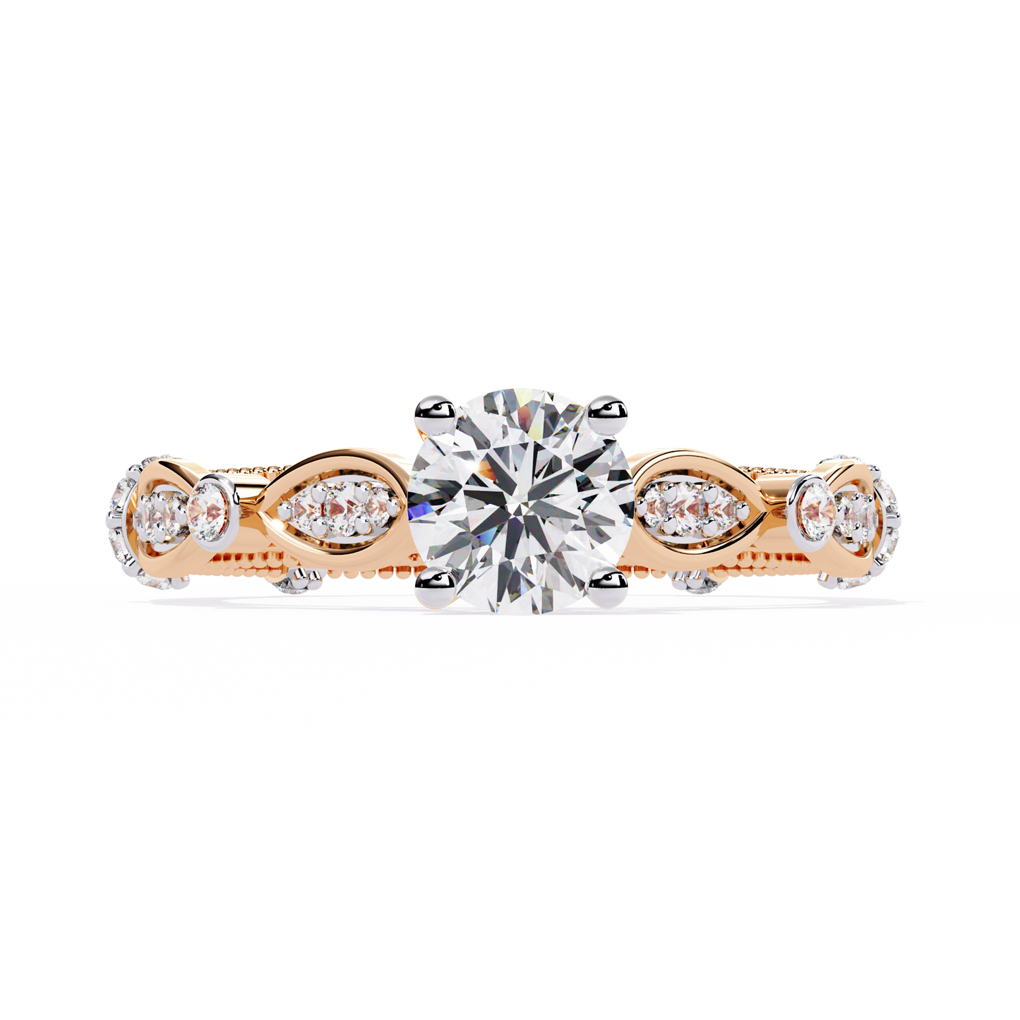 Solitaire Round Cut Diamond Cluster Minimalist Stunning Dainty Sparkling Bridal Set Ring for Women's