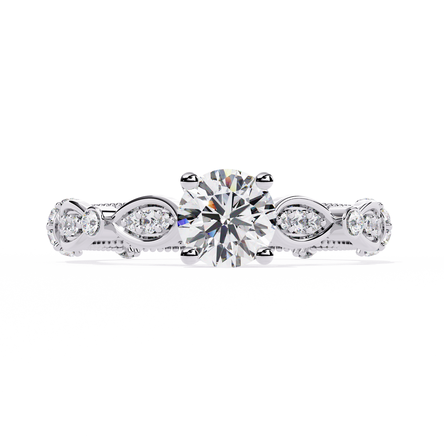 Solitaire Round Cut Diamond Cluster Minimalist Stunning Dainty Sparkling Bridal Set Ring for Women's