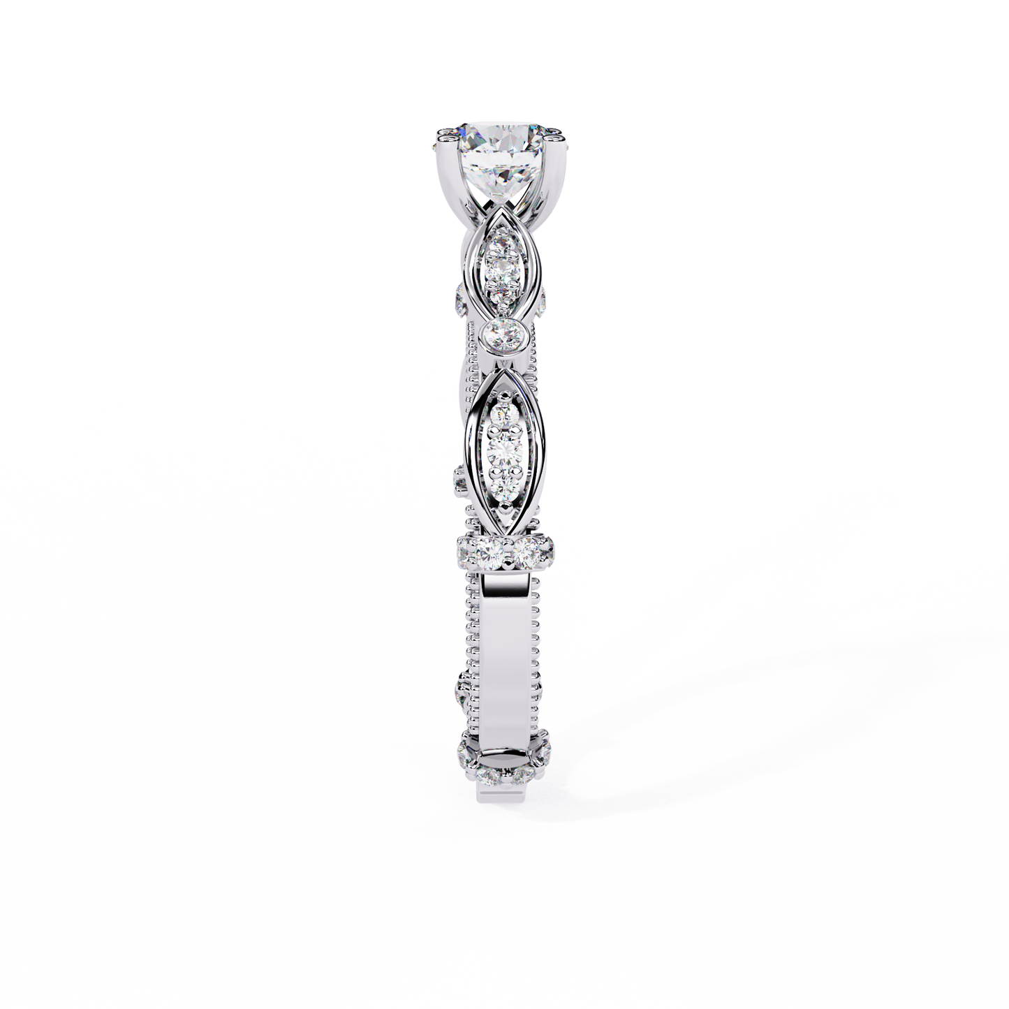 Solitaire Round Cut Diamond Cluster Minimalist Stunning Dainty Sparkling Bridal Set Ring for Women's