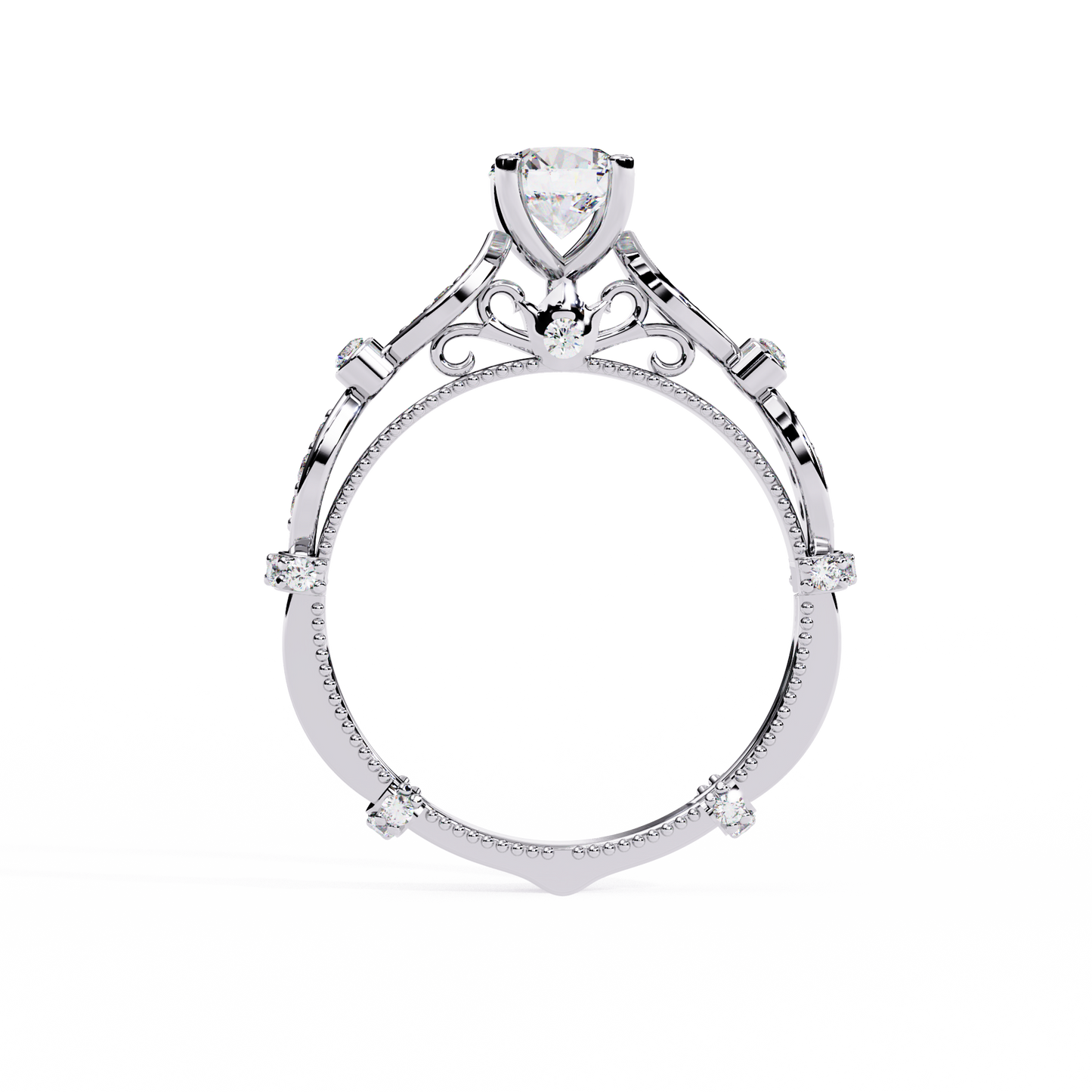 Solitaire Round Cut Diamond Cluster Minimalist Stunning Dainty Sparkling Bridal Set Ring for Women's