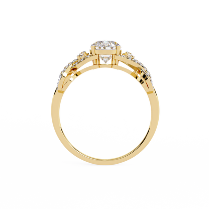 Twisted 1.80Ct Oval And Round Cut Diamond Antique Vintage Inspired Dainty Annivrasry Ring Gift For Her