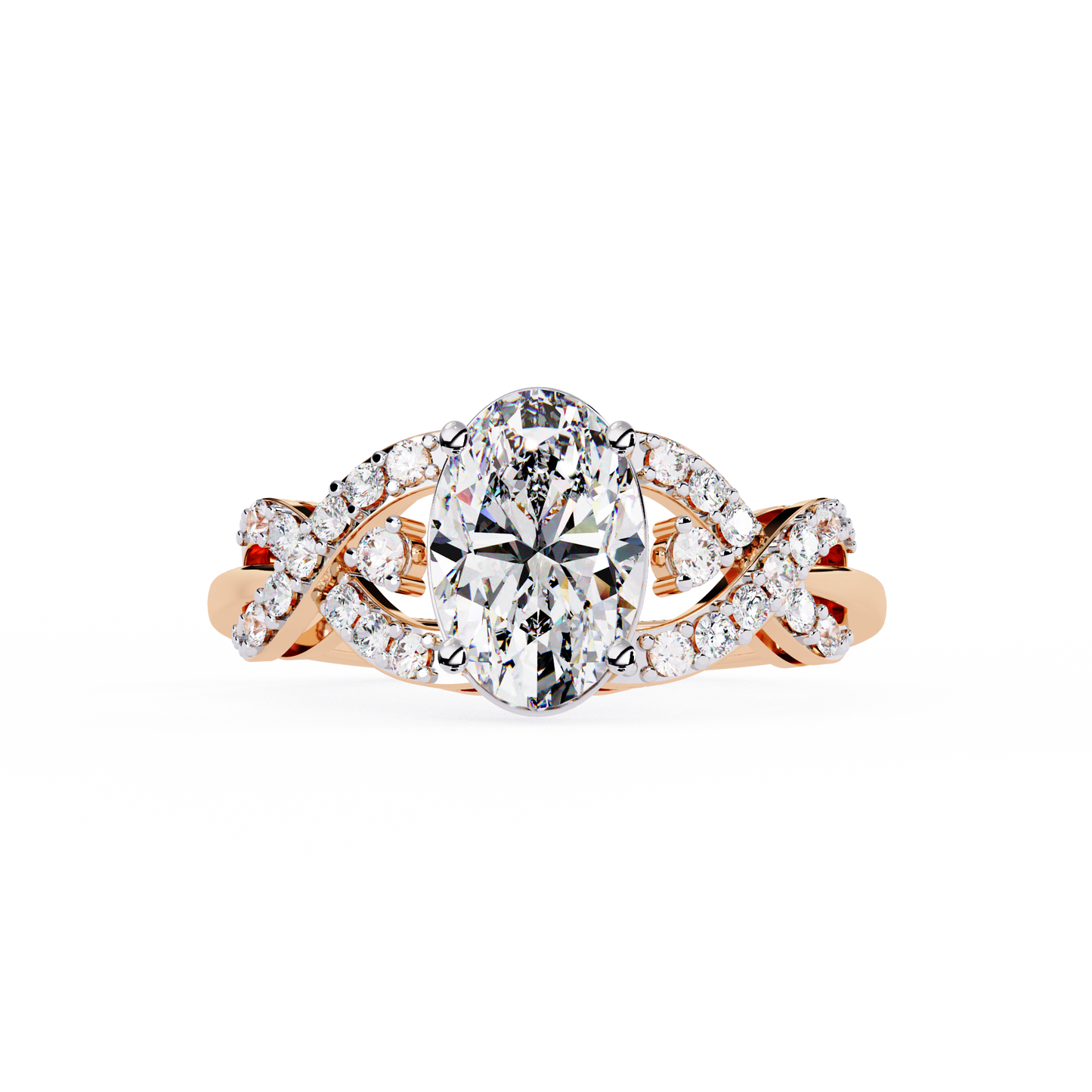 Twisted 1.80Ct Oval And Round Cut Diamond Antique Vintage Inspired Dainty Annivrasry Ring Gift For Her