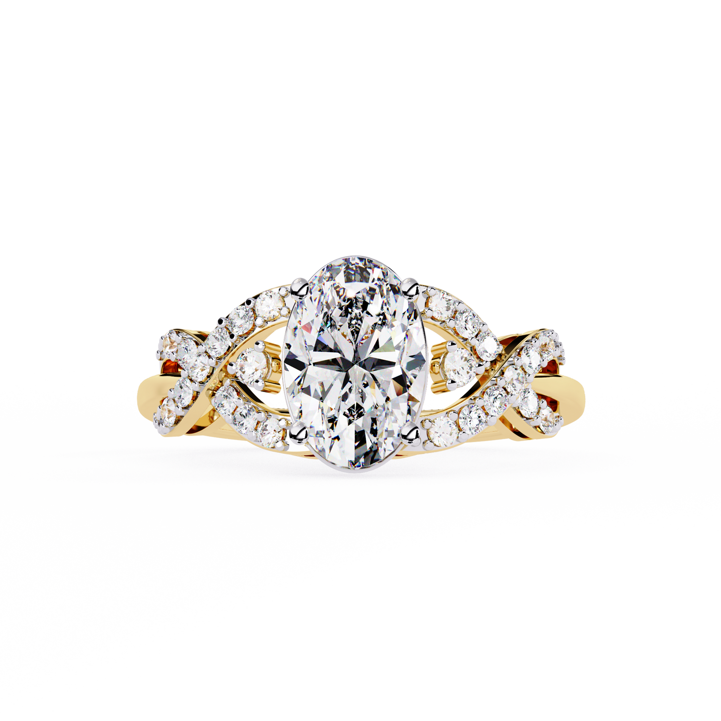 Twisted 1.80Ct Oval And Round Cut Diamond Antique Vintage Inspired Dainty Annivrasry Ring Gift For Her