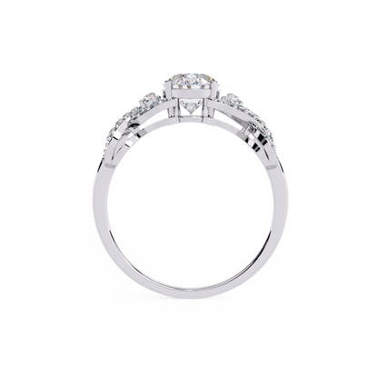 Twisted 1.80Ct Oval And Round Cut Diamond Antique Vintage Inspired Dainty Annivrasry Ring Gift For Her