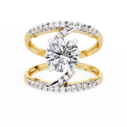 White Colorless 2.38CT Round Cut Diamond Statement Cluster Elegant Vintage-Inspired Perfect Engagement Ring