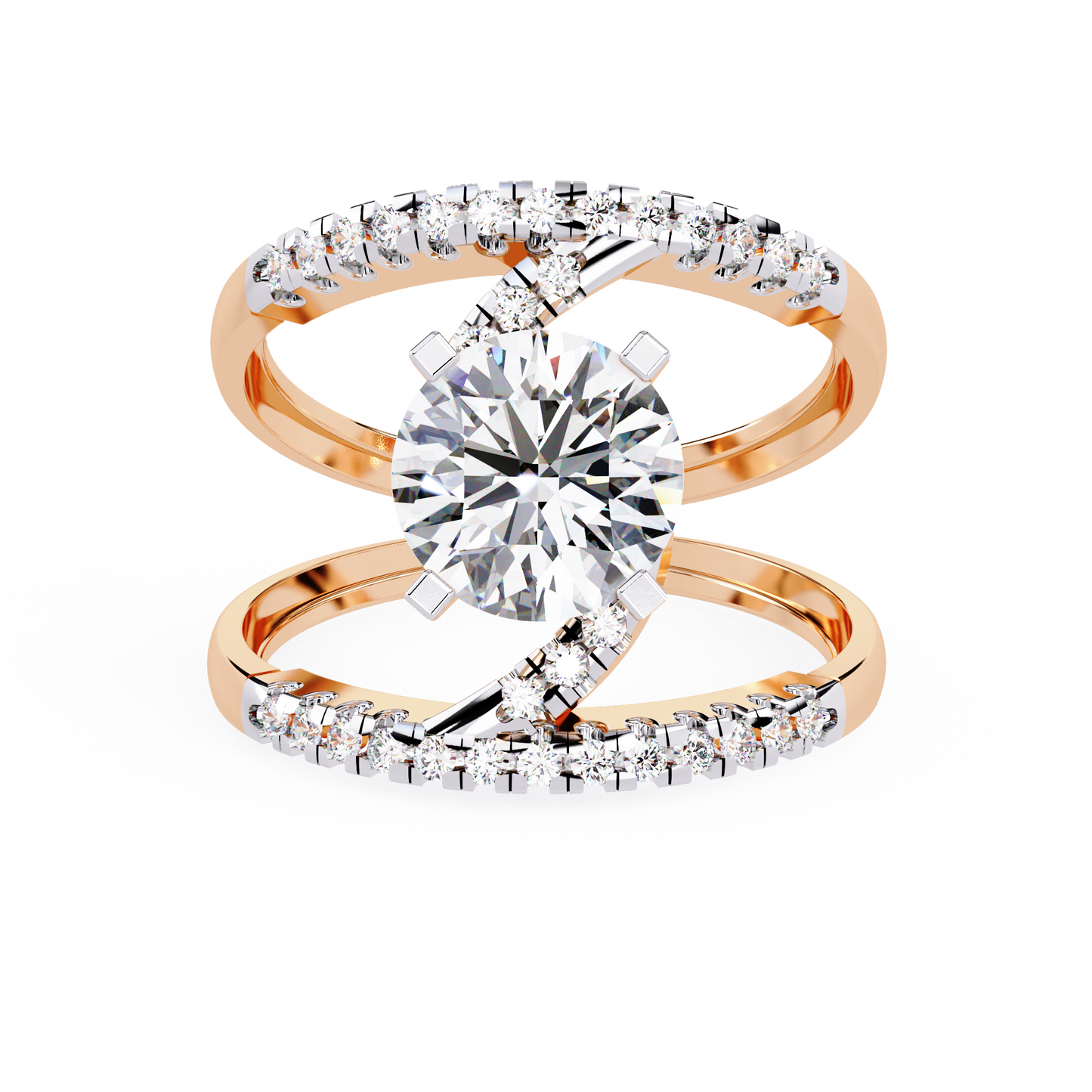 White Colorless 2.38CT Round Cut Diamond Statement Cluster Elegant Vintage-Inspired Perfect Engagement Ring