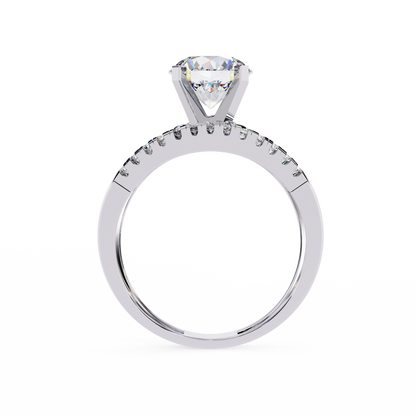 White Colorless 2.38CT Round Cut Diamond Statement Cluster Elegant Vintage-Inspired Perfect Engagement Ring