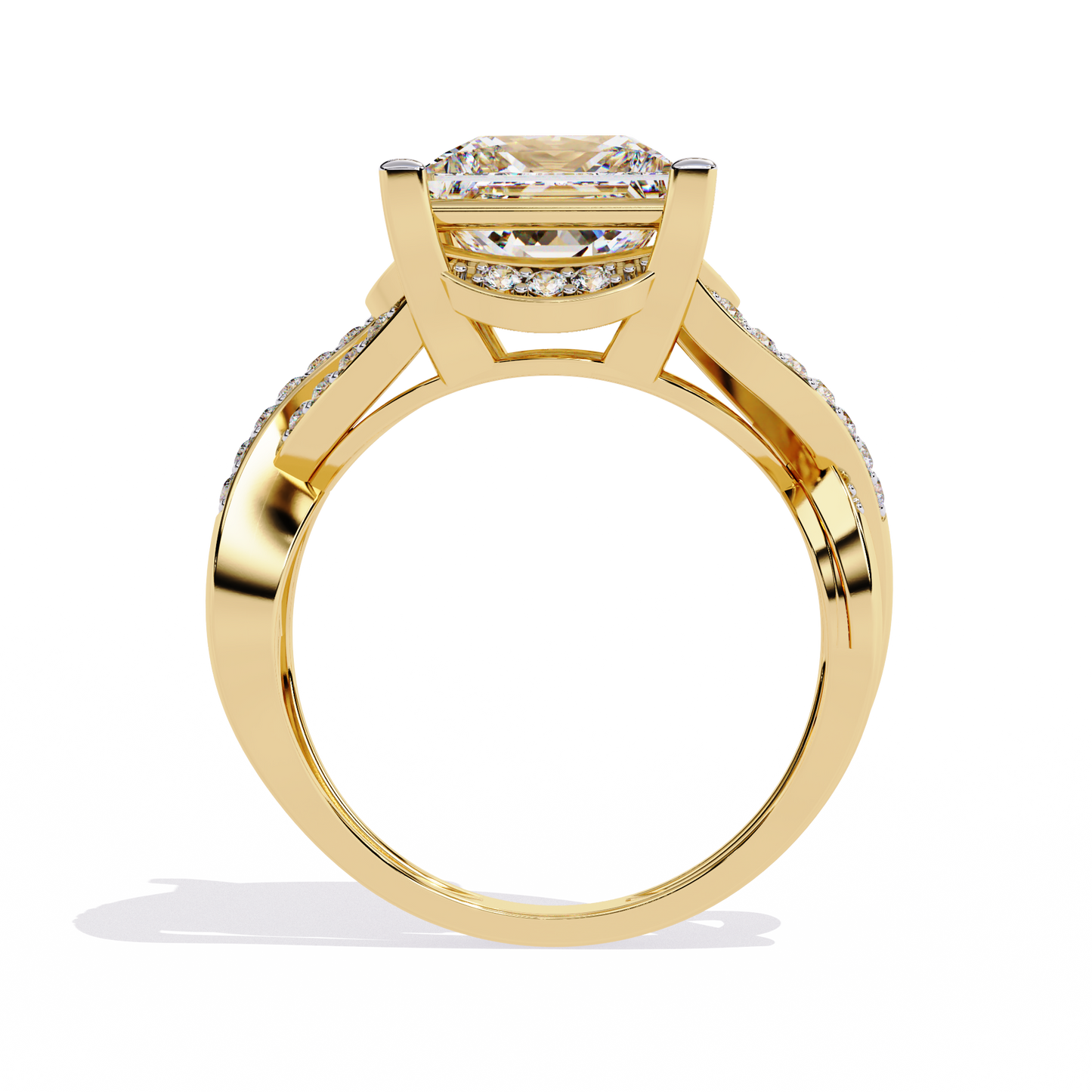 Twisted 3.47Ct Princess And Round Cut Diamond Antique Elegant Stunning Perfect Classic Engagement Ring