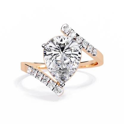 2.81Ct Pear And Round Cut Diamond Elegance Dainty Vintage Sparkling Statement Party Wear Ring For Her