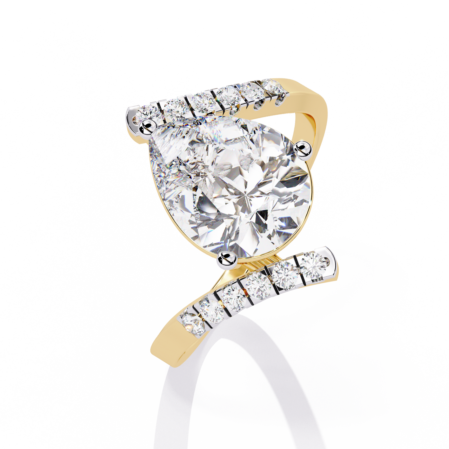 2.81Ct Pear And Round Cut Diamond Elegance Dainty Vintage Sparkling Statement Party Wear Ring For Her