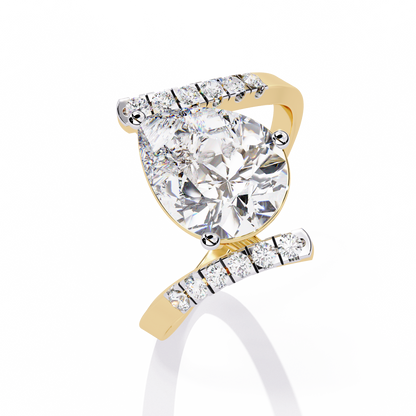 2.81Ct Pear And Round Cut Diamond Elegance Dainty Vintage Sparkling Statement Party Wear Ring For Her