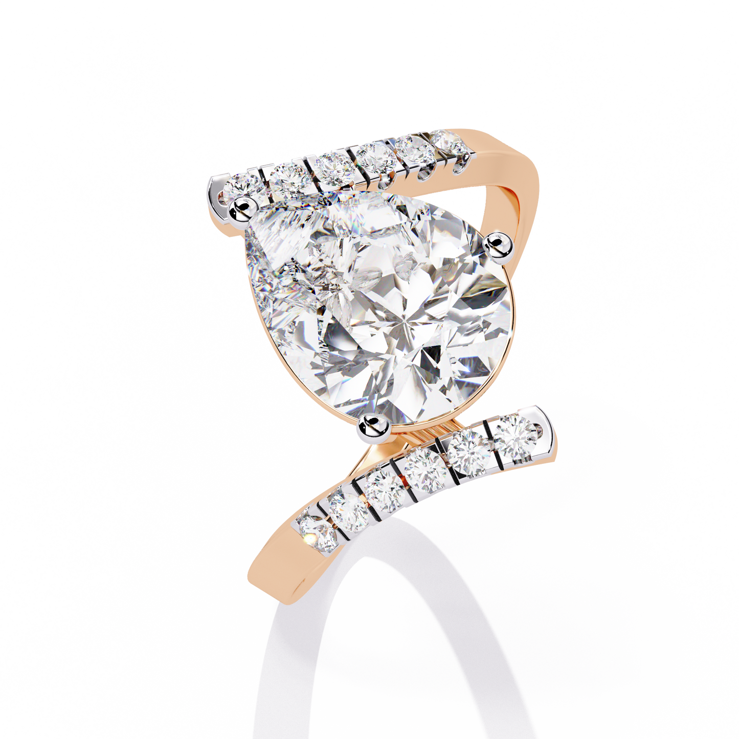 2.81Ct Pear And Round Cut Diamond Elegance Dainty Vintage Sparkling Statement Party Wear Ring For Her