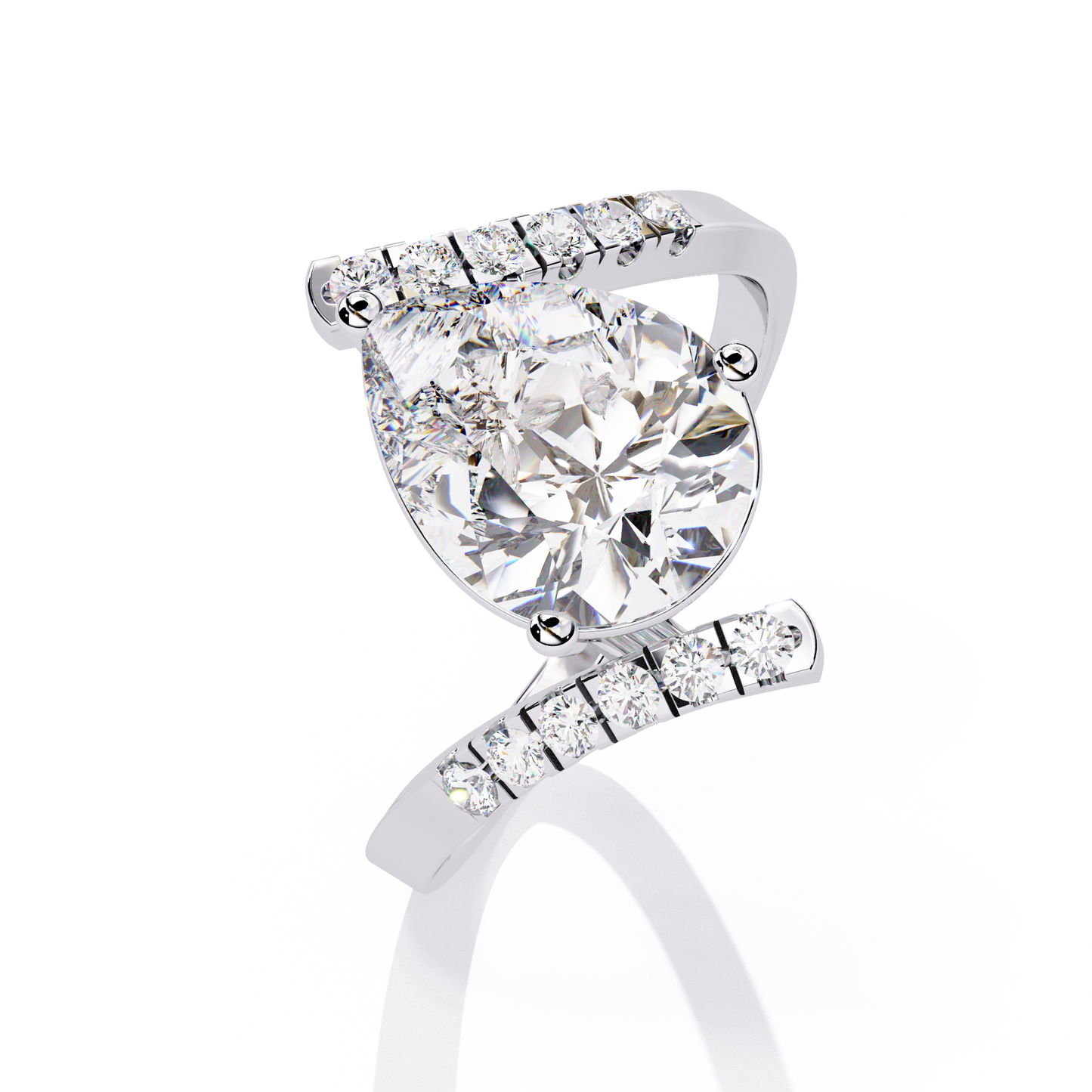 2.81Ct Pear And Round Cut Diamond Elegance Dainty Vintage Sparkling Statement Party Wear Ring For Her