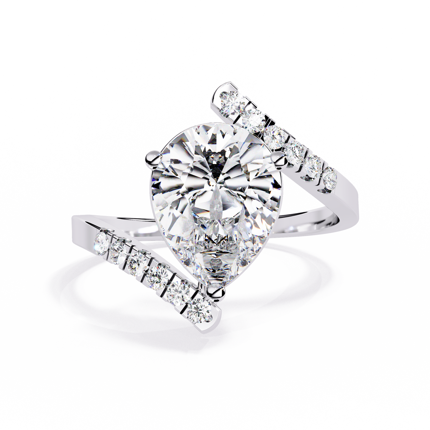 2.81Ct Pear And Round Cut Diamond Elegance Dainty Vintage Sparkling Statement Party Wear Ring For Her
