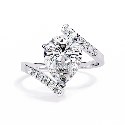 2.81Ct Pear And Round Cut Diamond Elegance Dainty Vintage Sparkling Statement Party Wear Ring For Her