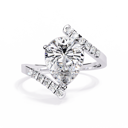 2.81Ct Pear And Round Cut Diamond Elegance Dainty Vintage Sparkling Statement Party Wear Ring For Her