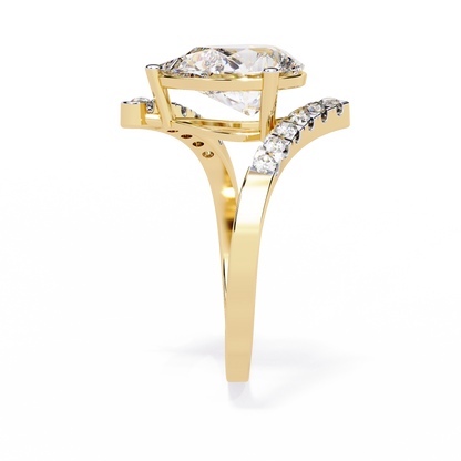 2.81Ct Pear And Round Cut Diamond Elegance Dainty Vintage Sparkling Statement Party Wear Ring For Her