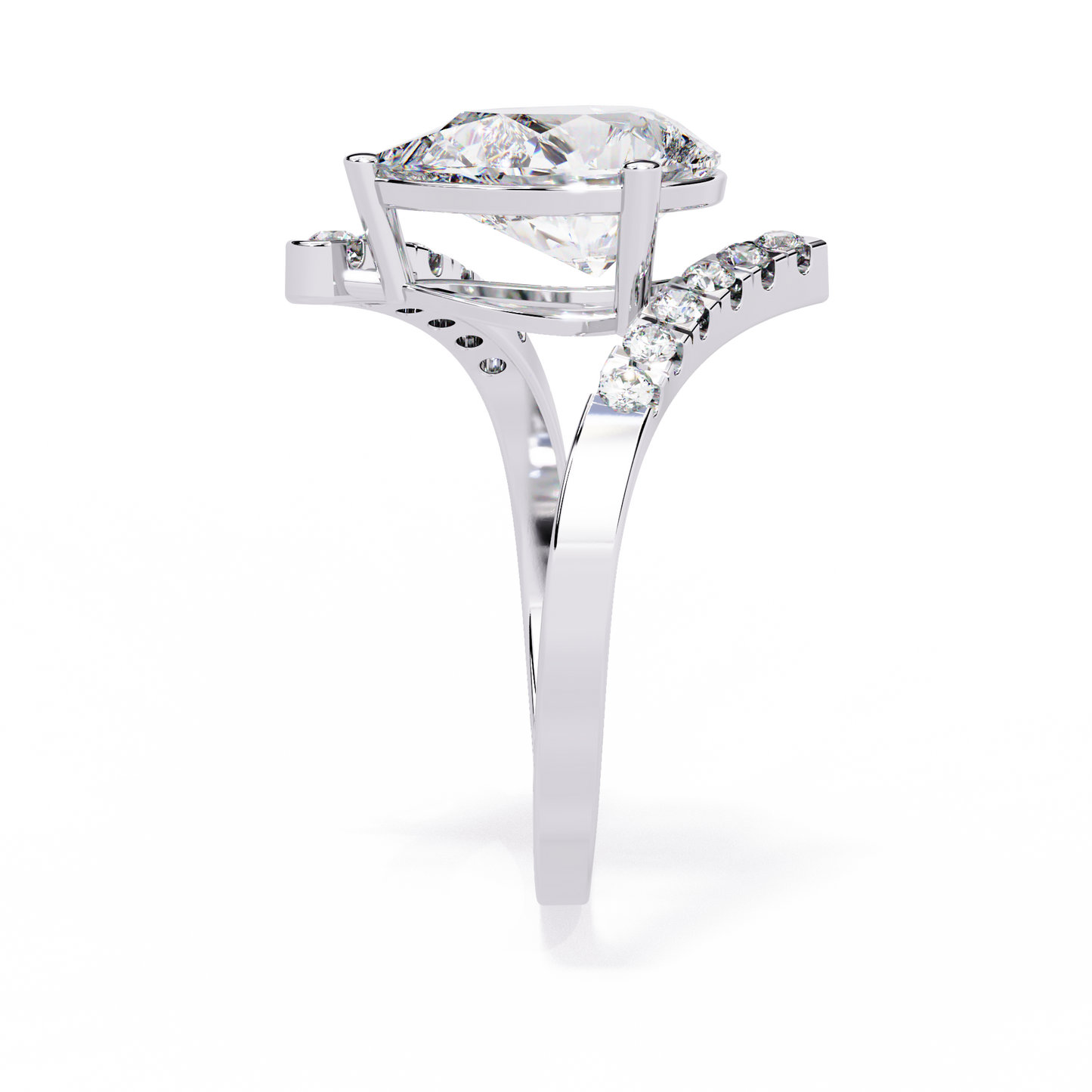 2.81Ct Pear And Round Cut Diamond Elegance Dainty Vintage Sparkling Statement Party Wear Ring For Her