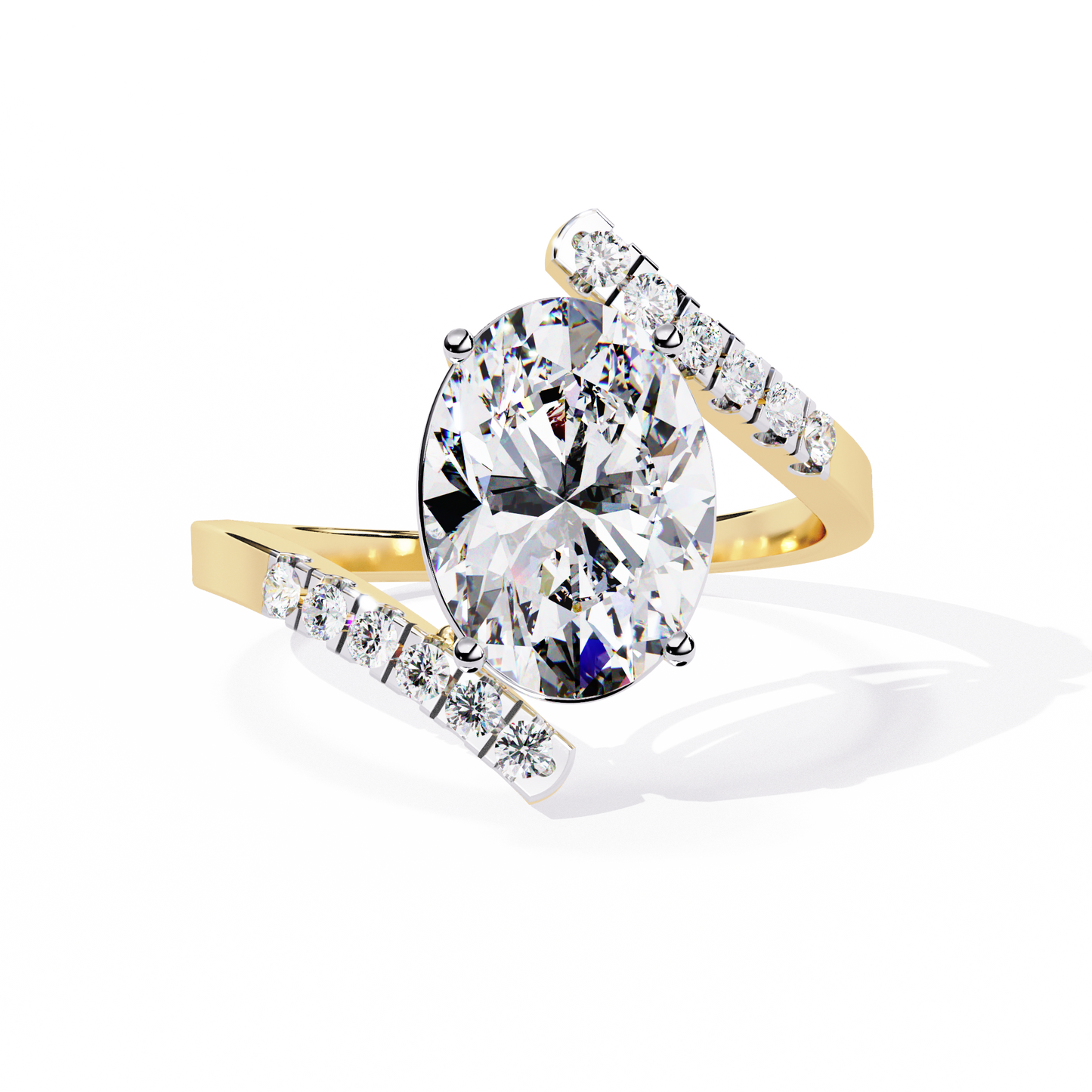 2.41Ct Oval And Round Cut Diamond Antique Timeless Prong Set Dainty Minimalist Promise Ring Gift For Her