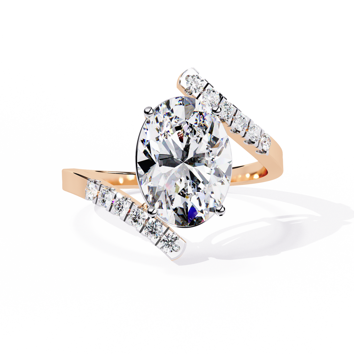 2.41Ct Oval And Round Cut Diamond Antique Timeless Prong Set Dainty Minimalist Promise Ring Gift For Her