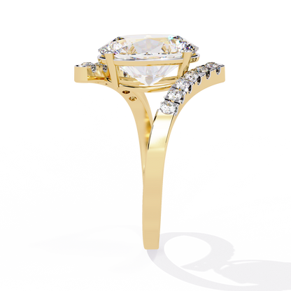 2.41Ct Oval And Round Cut Diamond Antique Timeless Prong Set Dainty Minimalist Promise Ring Gift For Her