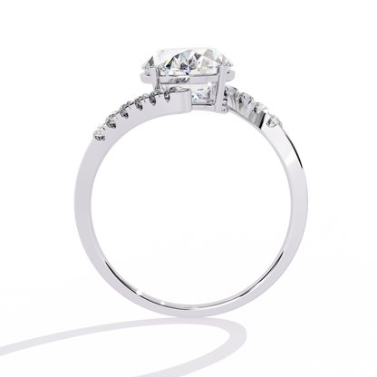 2.41Ct Oval And Round Cut Diamond Antique Timeless Prong Set Dainty Minimalist Promise Ring Gift For Her