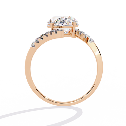 2.41Ct Oval And Round Cut Diamond Antique Timeless Prong Set Dainty Minimalist Promise Ring Gift For Her