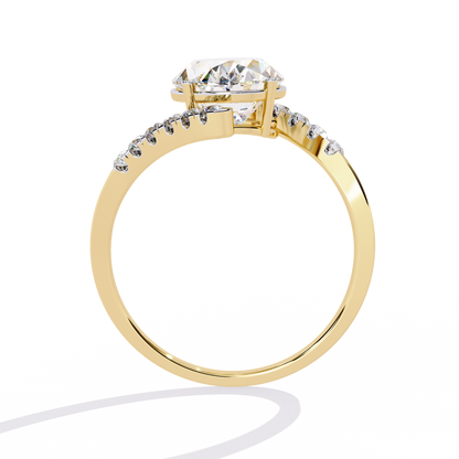 2.41Ct Oval And Round Cut Diamond Antique Timeless Prong Set Dainty Minimalist Promise Ring Gift For Her