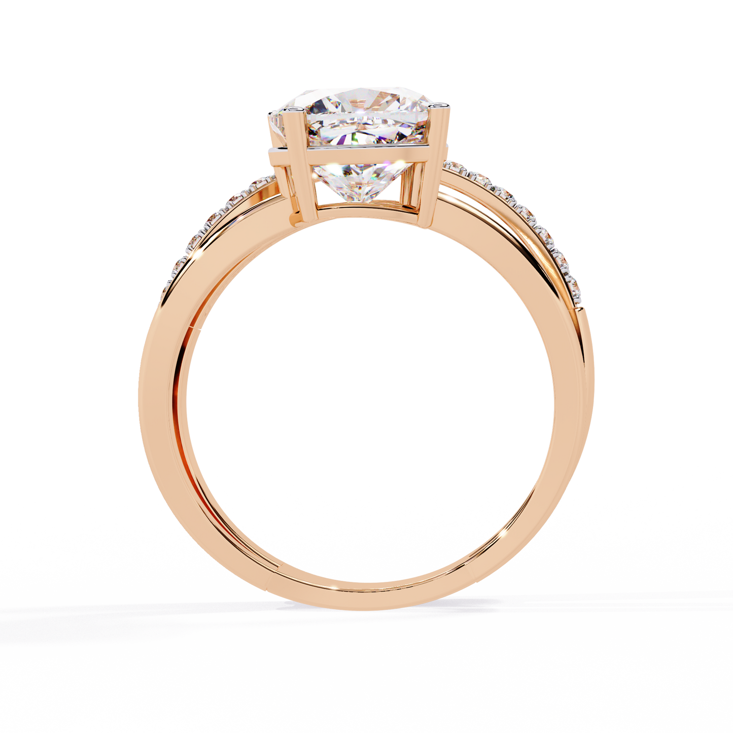 Solitaire 2.41Ct Cushion and Round Cut Diamond Elegant Channel Set Minimalist Classic Perfect Ring