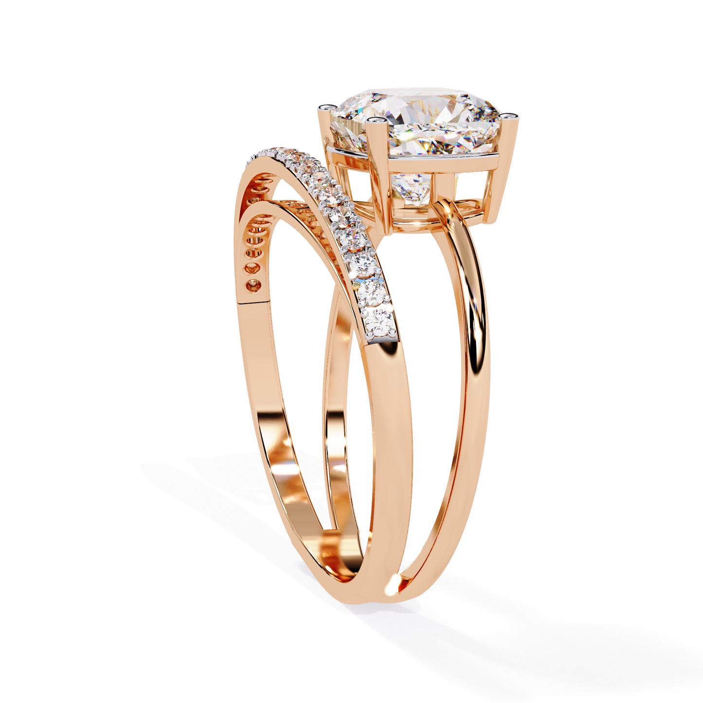 Solitaire 2.41Ct Cushion and Round Cut Diamond Elegant Channel Set Minimalist Classic Perfect Ring