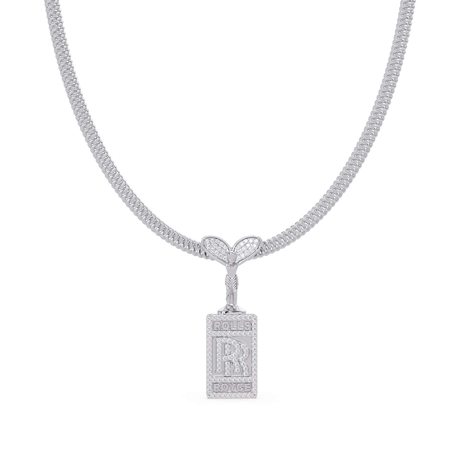 RR Logo Lab Grown Diamond Pendant Necklace - HIGHCARAT DIAMONDS