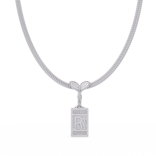 RR Logo Lab Grown Diamond Pendant Necklace - HIGHCARAT DIAMONDS