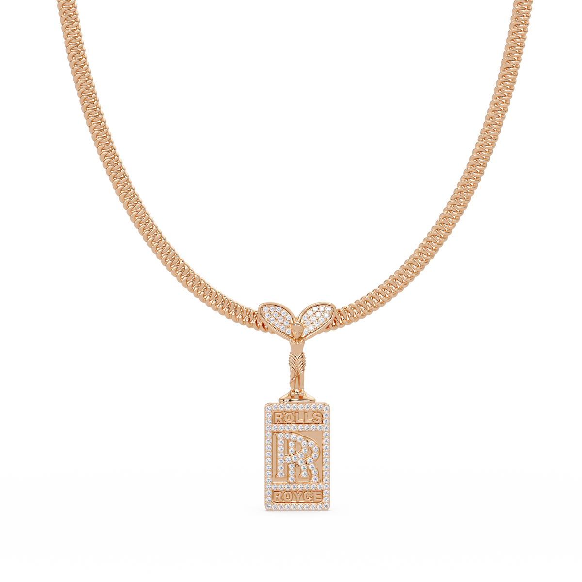 RR Logo Lab Grown Diamond Pendant Necklace - HIGHCARAT DIAMONDS