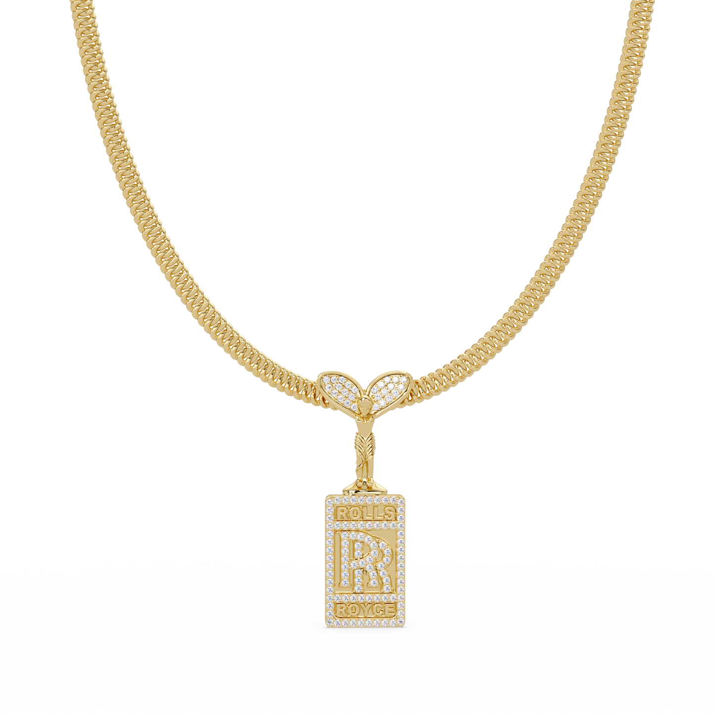RR Logo Lab Grown Diamond Pendant Necklace - HIGHCARAT DIAMONDS