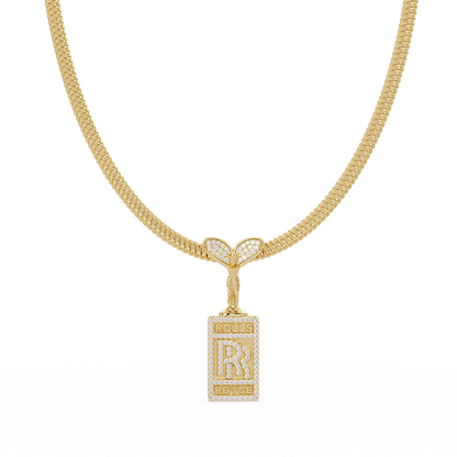 RR Logo Lab Grown Diamond Pendant Necklace - HIGHCARAT DIAMONDS