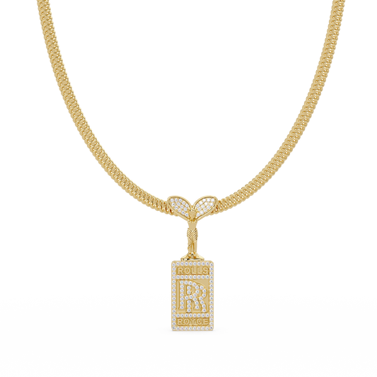 RR Logo Lab Grown Diamond Pendant Necklace - HIGHCARAT DIAMONDS