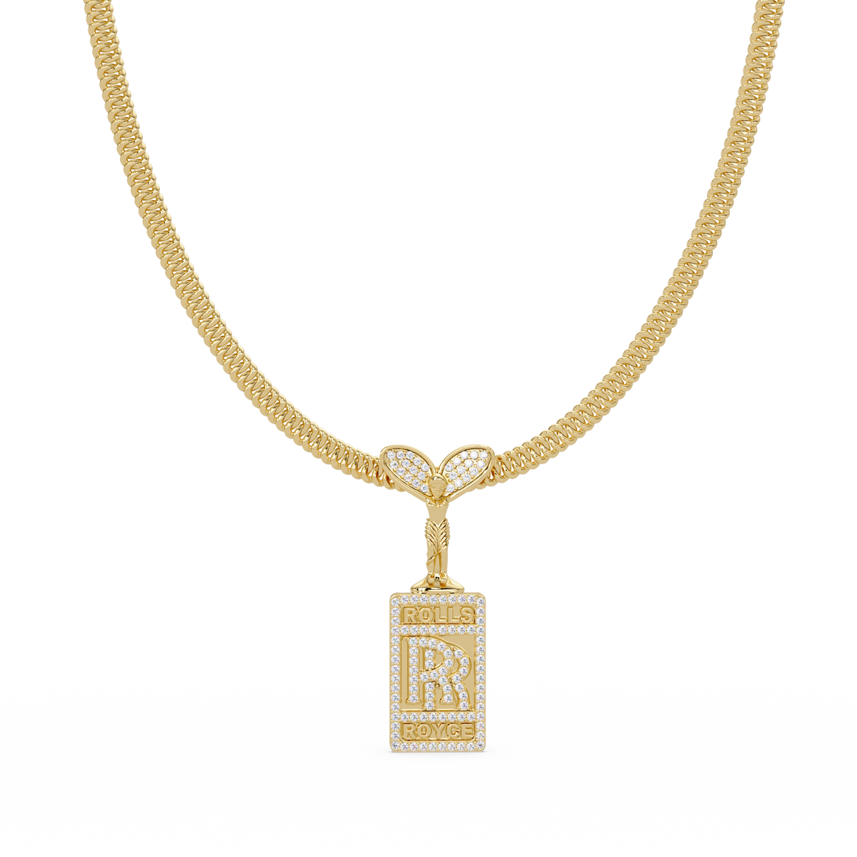 RR Logo Lab Grown Diamond Pendant Necklace - HIGHCARAT DIAMONDS