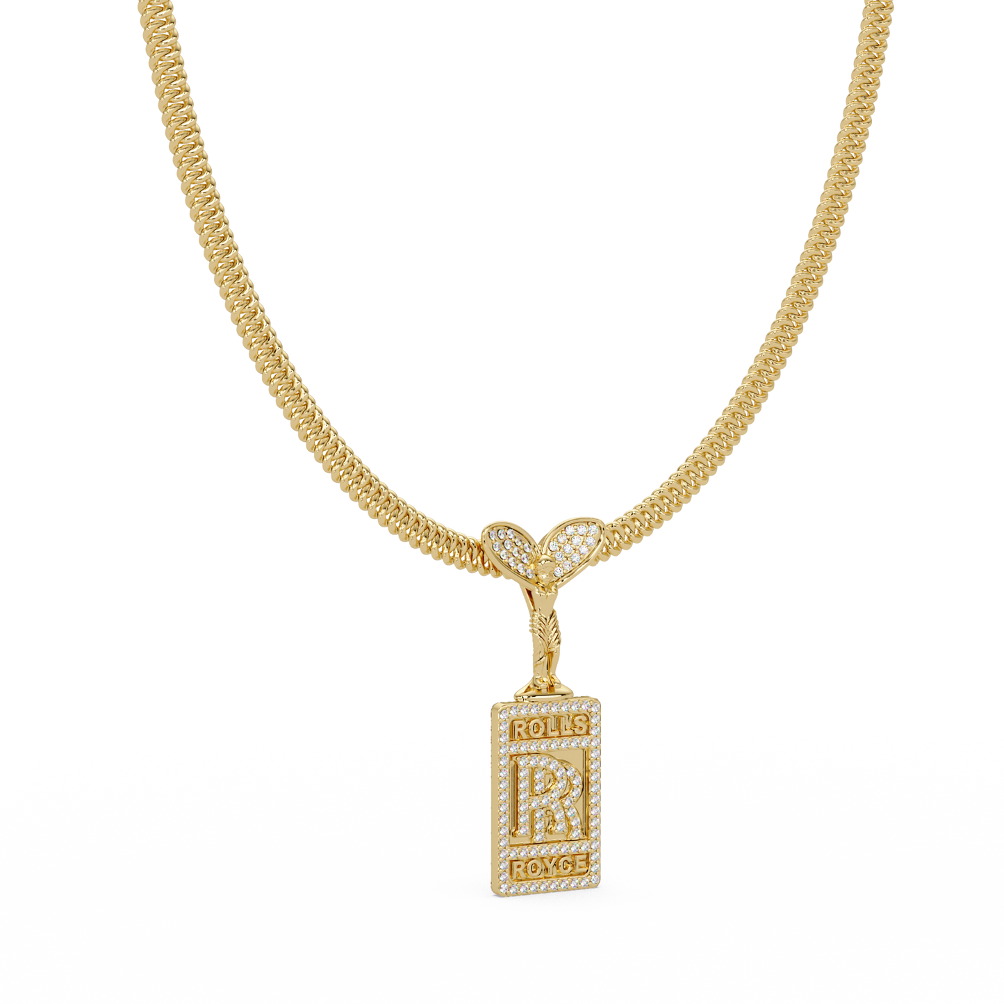 RR Logo Lab Grown Diamond Pendant Necklace - HIGHCARAT DIAMONDS