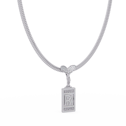 RR Logo Lab Grown Diamond Pendant Necklace - HIGHCARAT DIAMONDS